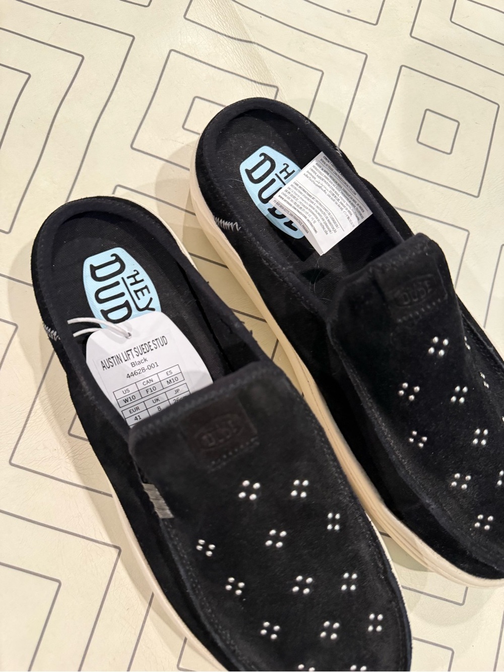 NWT Hey Dude Austin Lift Suede Stud Slip Ons - Picture 4 of 15